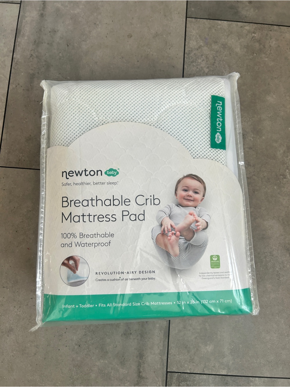 NEW Newton Baby Breathable Crib Mattress Pad in white